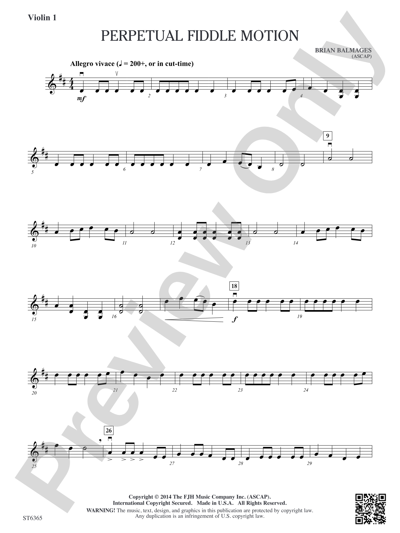 Perpetual Fiddle Motion: Violin 1