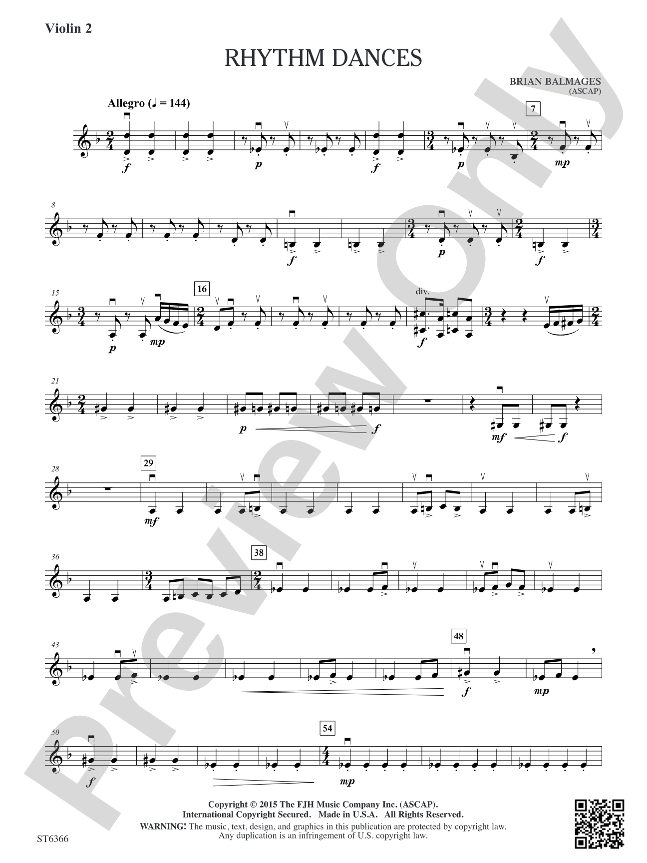 Rhythm Dances: Violin 2