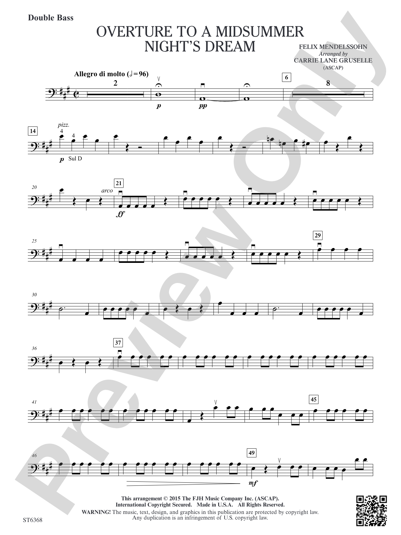 Overture to a Midsummer Night's Dream: Double Bass