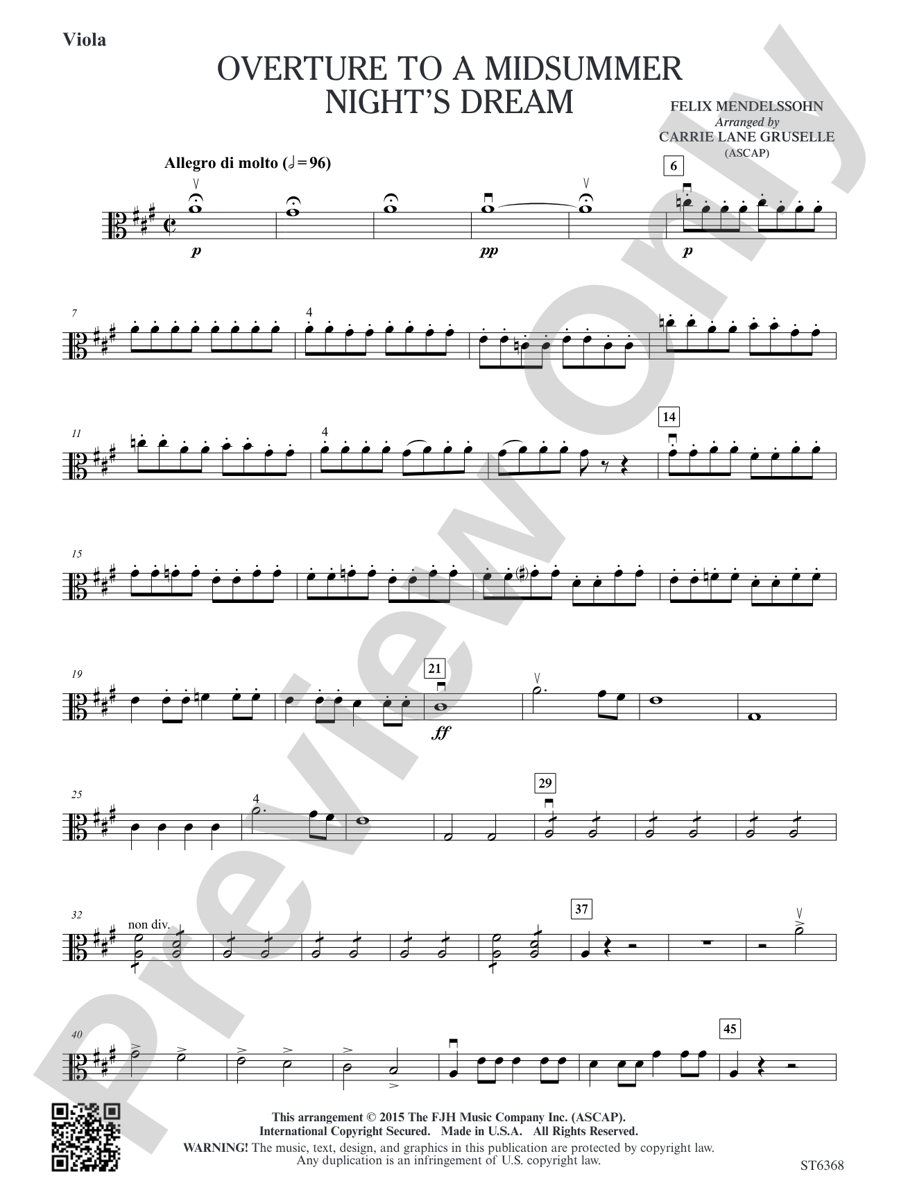 Overture to a Midsummer Night's Dream: Viola