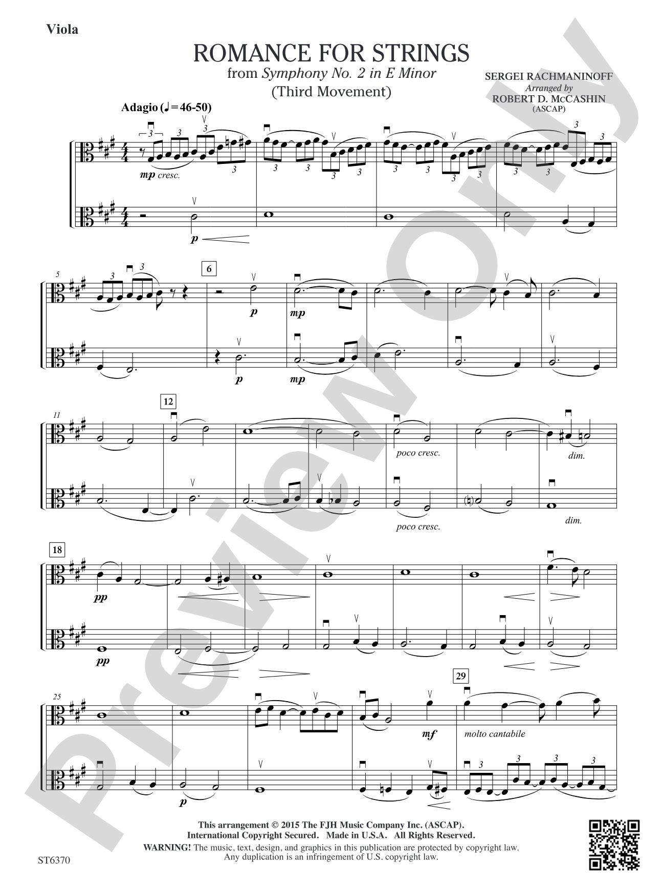 Romance for Strings: Viola