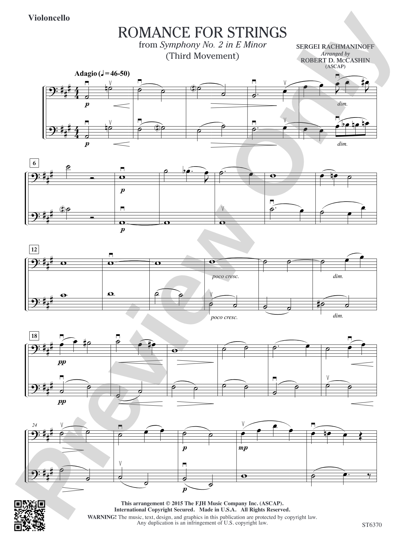 Romance for Strings: Violoncello