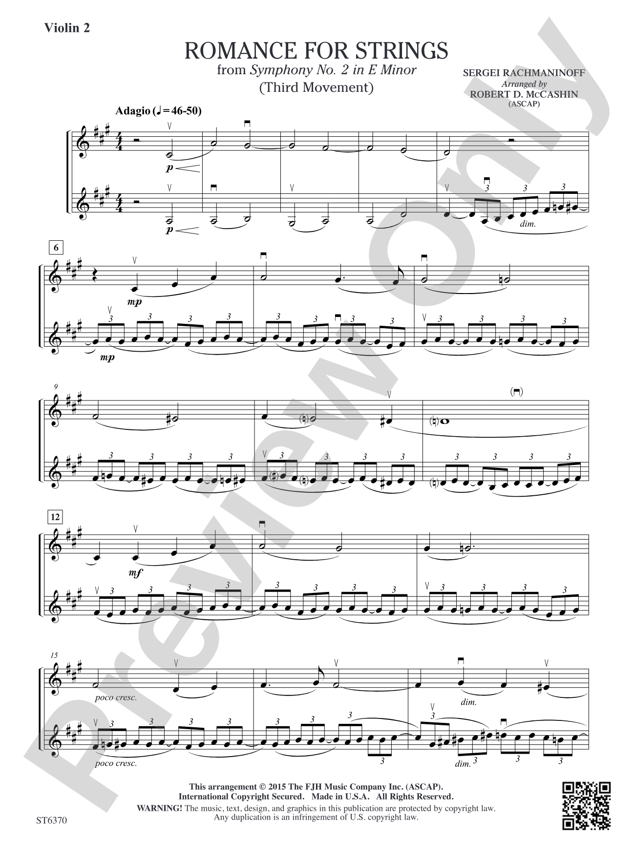 Romance for Strings: Violin 2