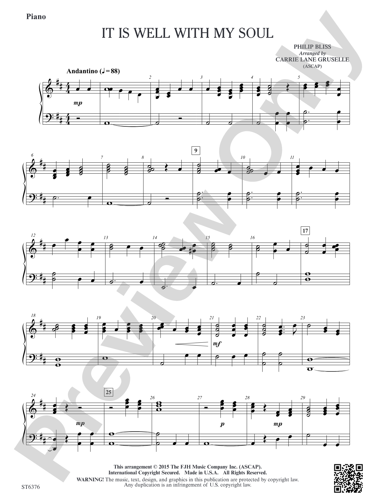 It Is Well with My Soul: Piano