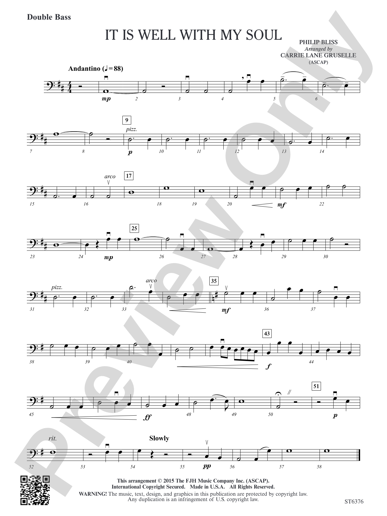 It Is Well with My Soul: Double Bass
