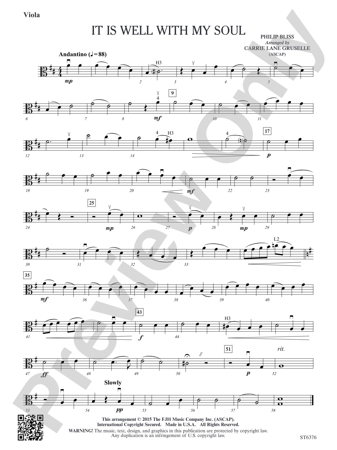It Is Well with My Soul: Viola