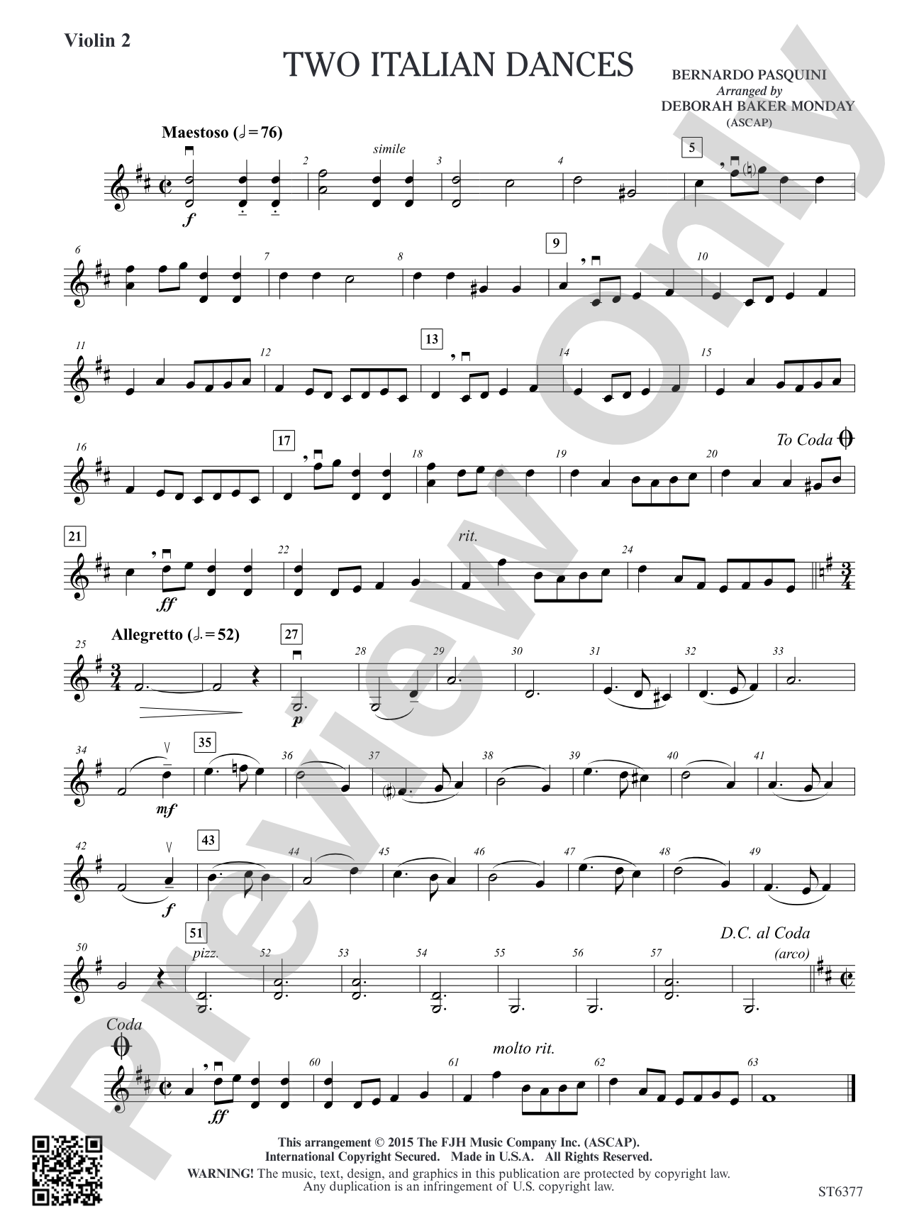 Two Italian Dances: Violin 2