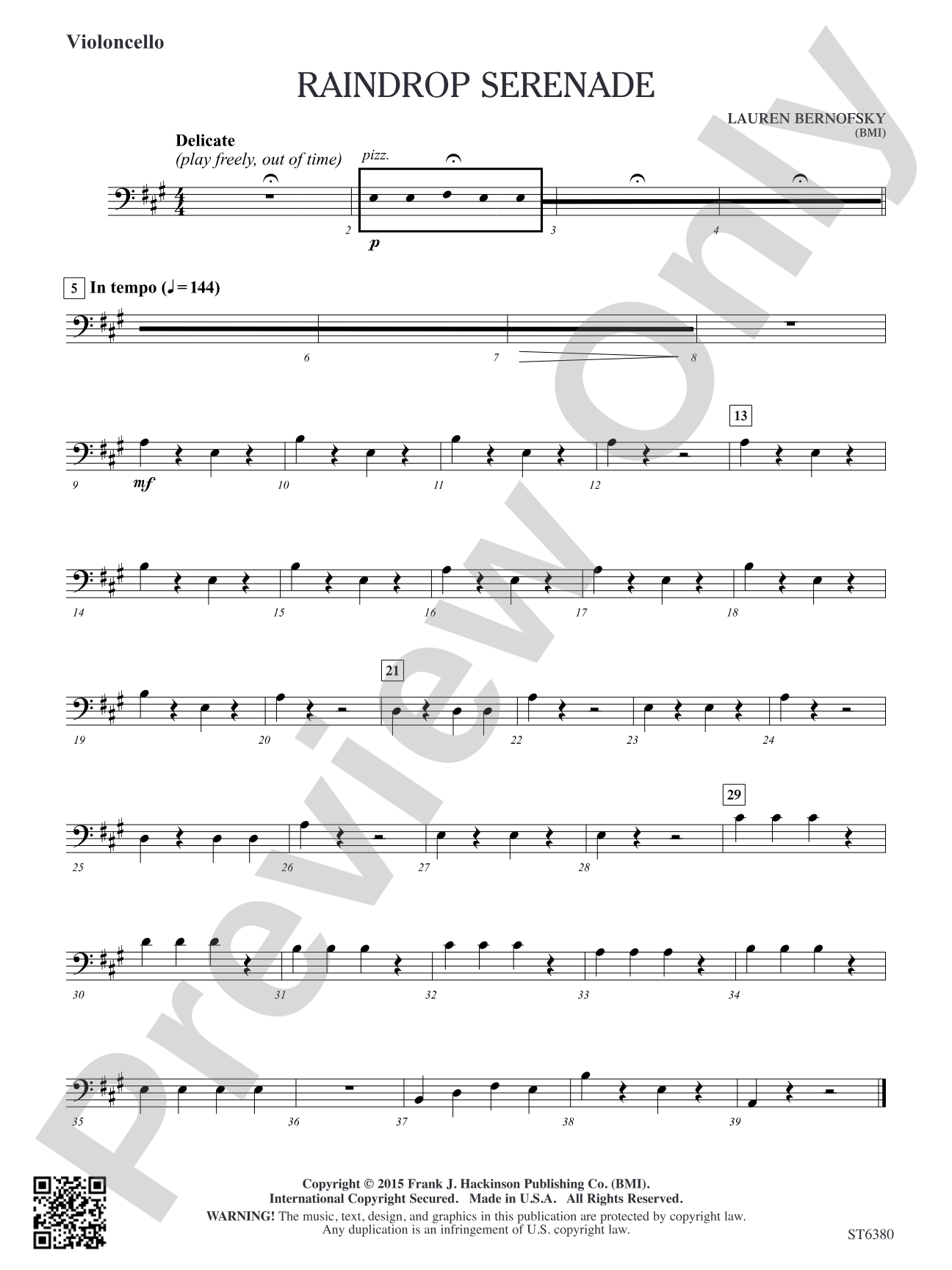 Raindrop Serenade: Violoncello