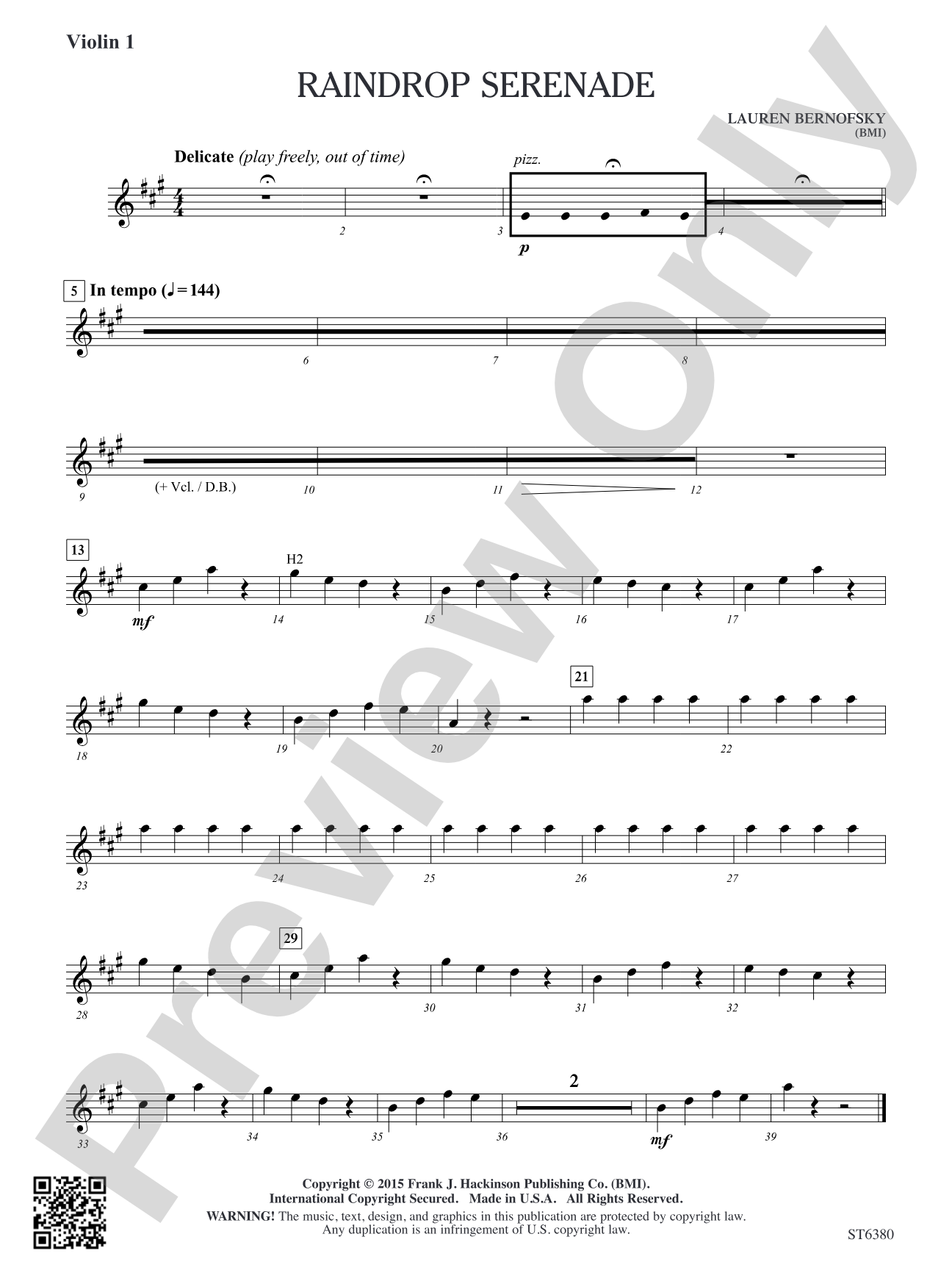Raindrop Serenade: Violin 1
