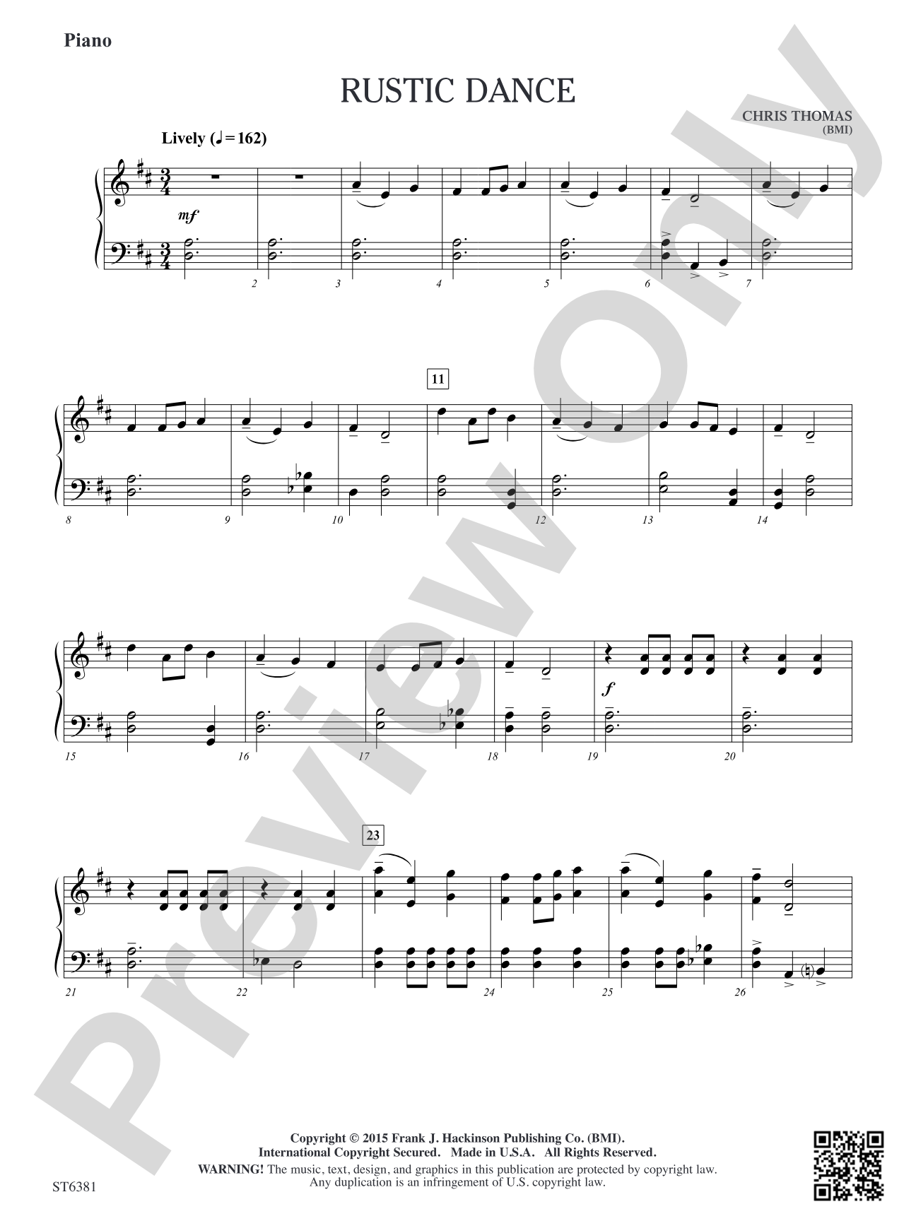 Rustic Dance: Piano
