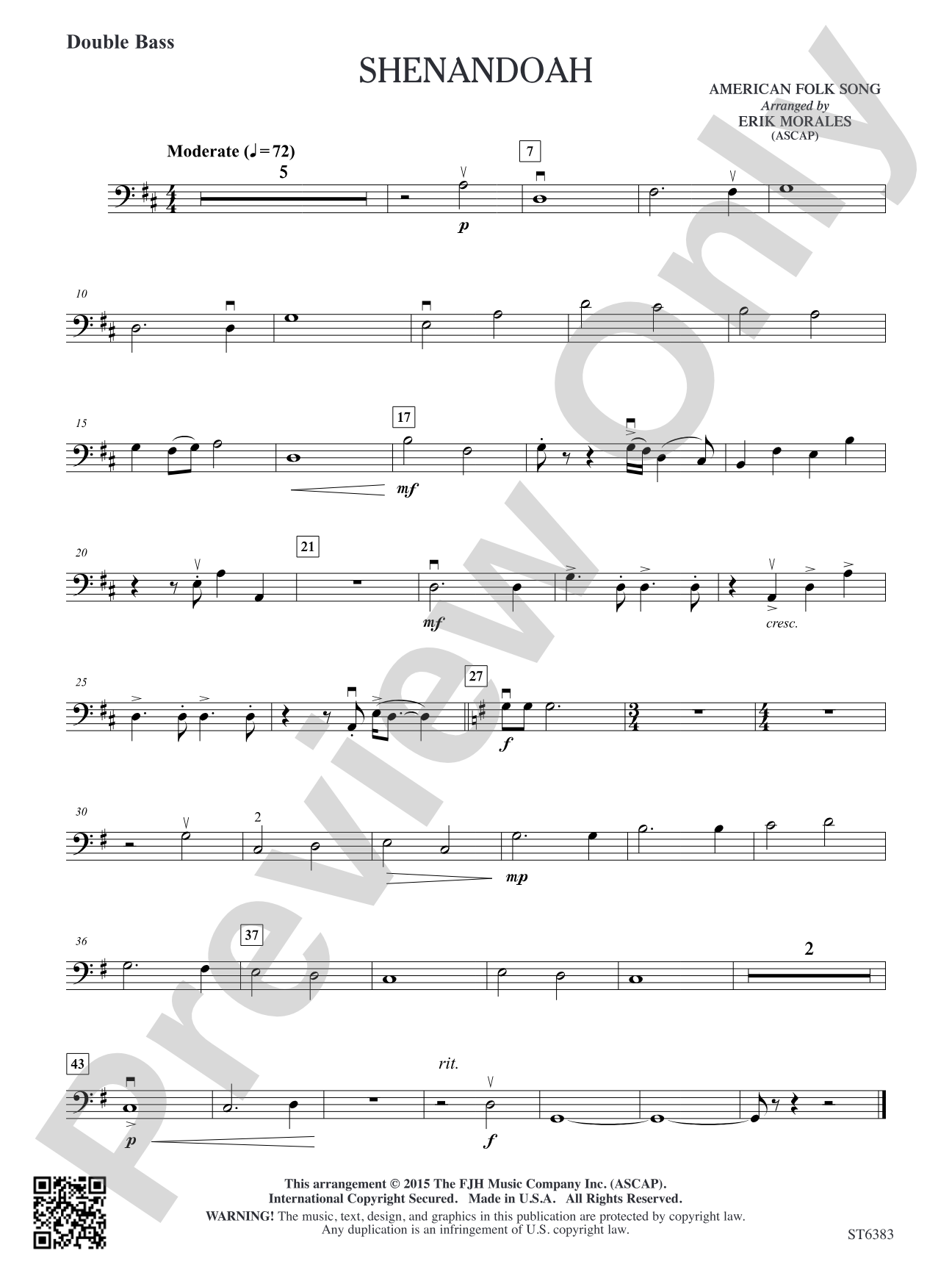 Shenandoah: Double Bass