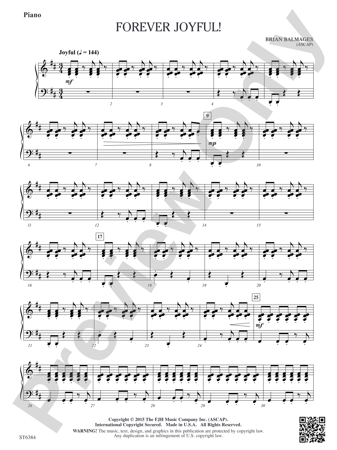 Forever Joyful!: Piano