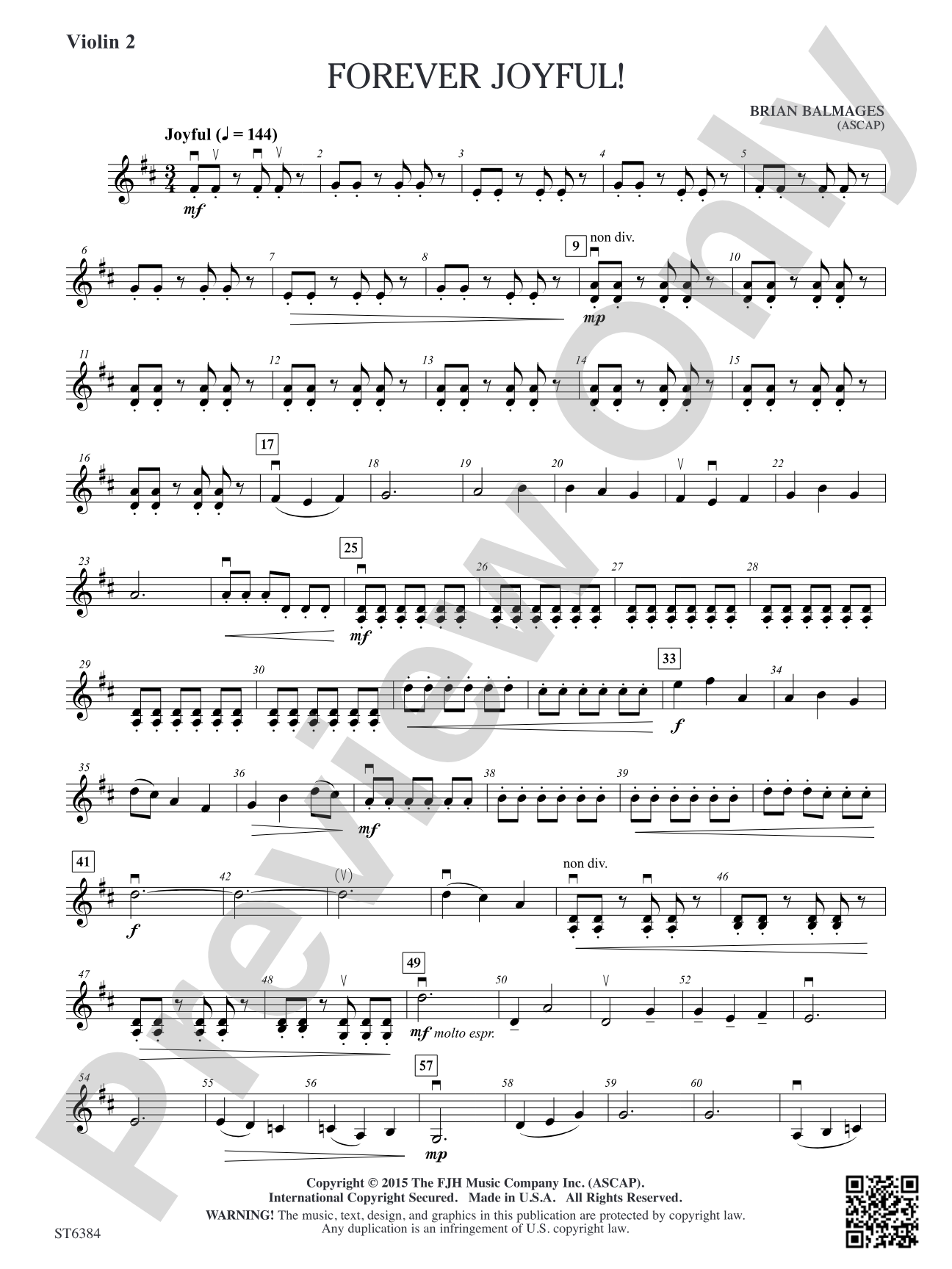 Forever Joyful!: Violin 2