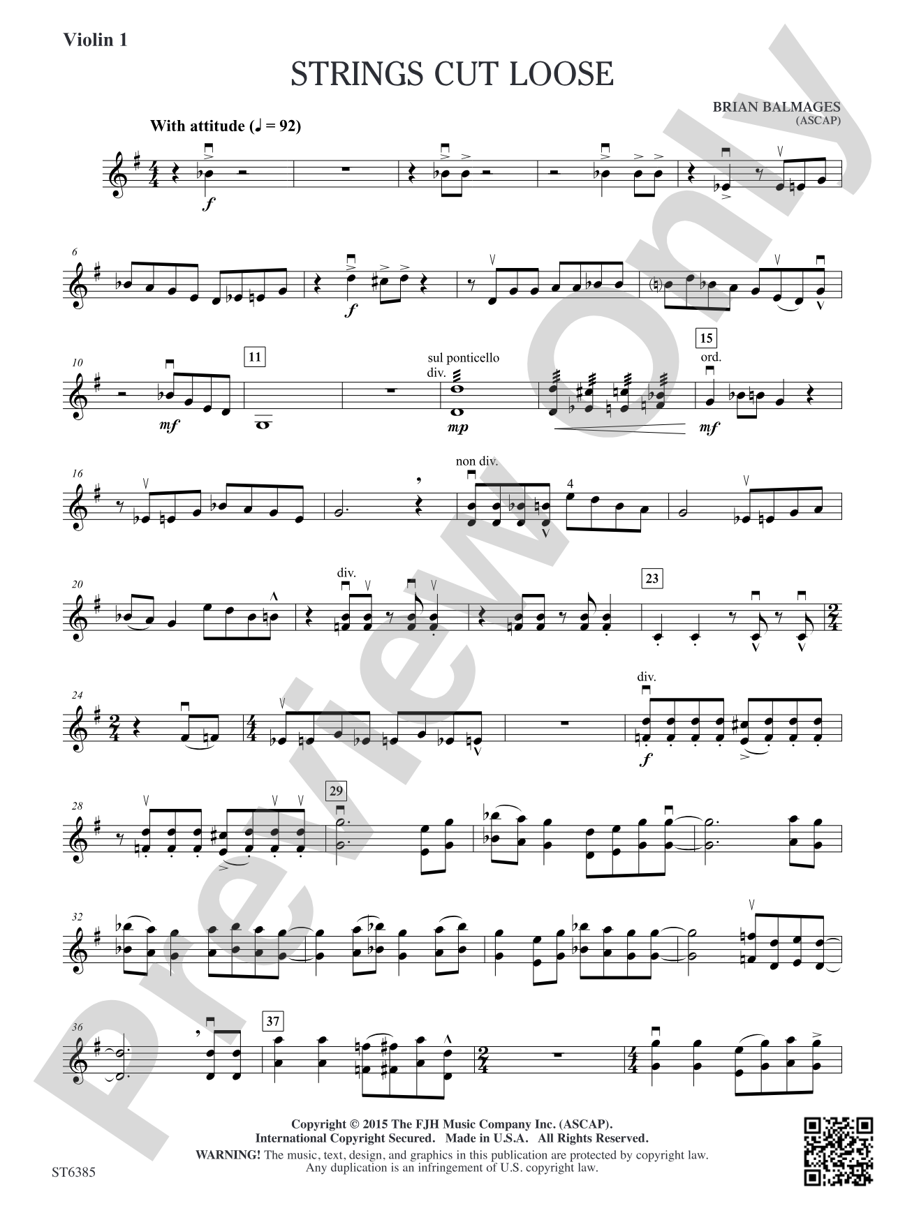 Strings Cut Loose: Violin 1