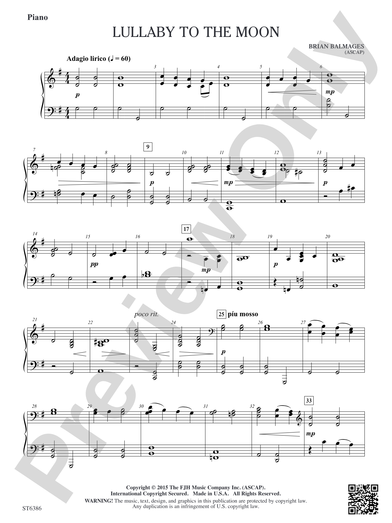 Lullaby to the Moon: Piano