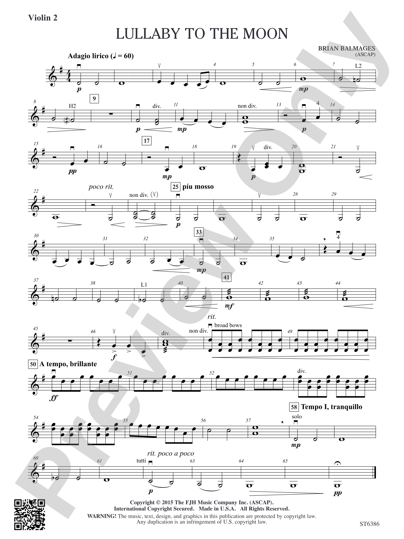 Lullaby to the Moon: Violin 2