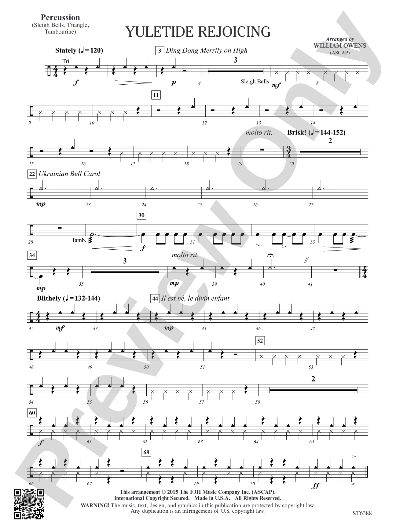 Yuletide Rejoicing: Percussion (opt.)