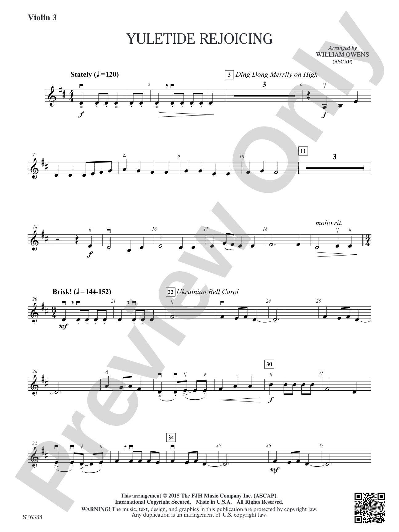 Yuletide Rejoicing: Violin 3 (Viola T.C.)