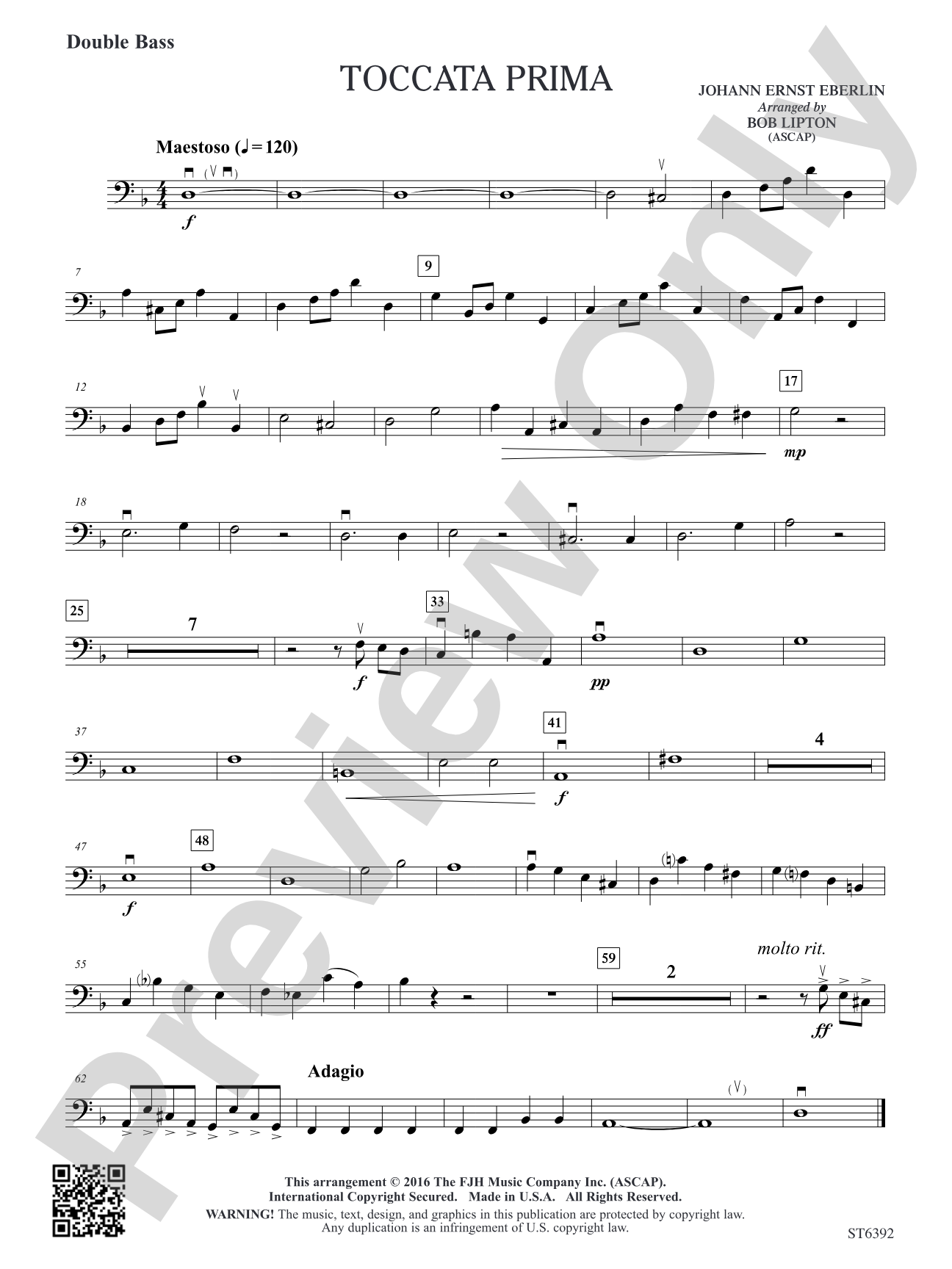 Toccata Prima: Double Bass