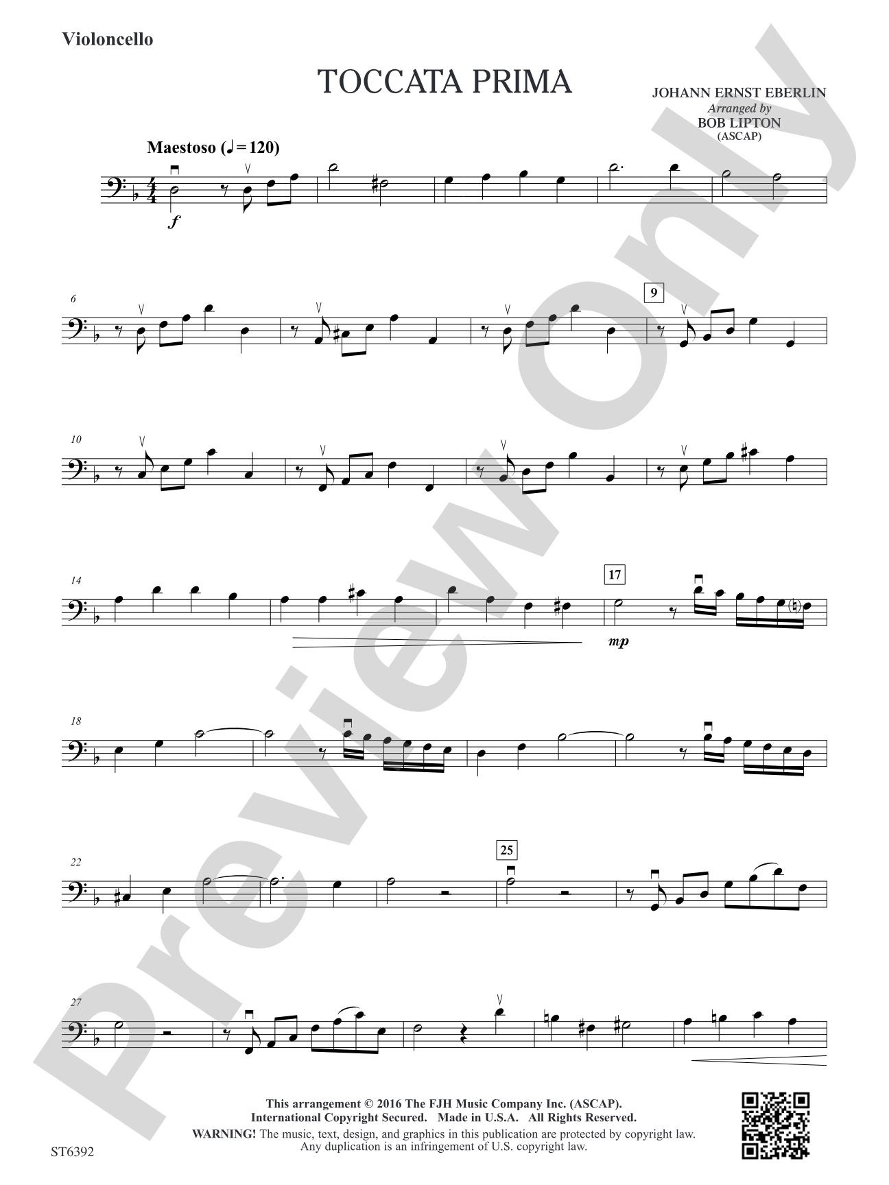 Toccata Prima: Violoncello