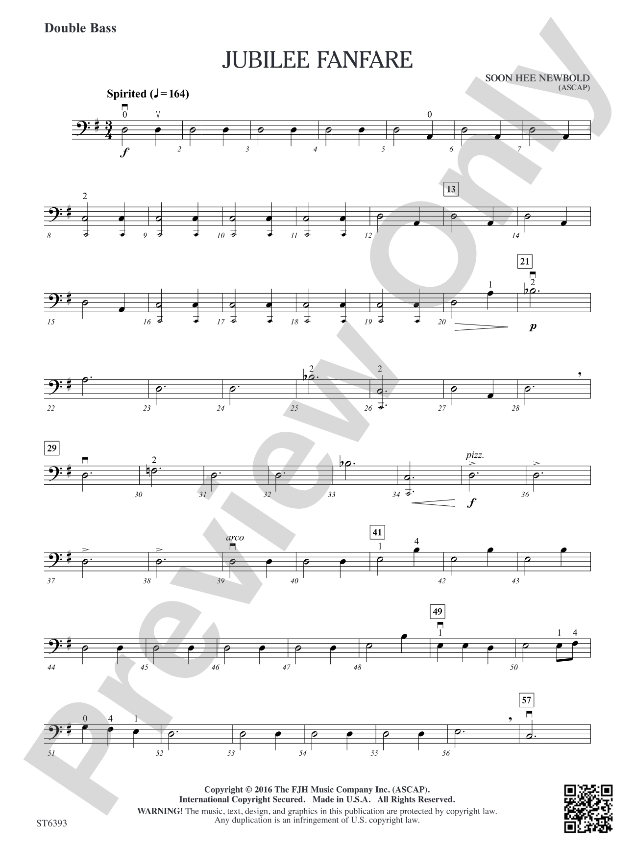Jubilee Fanfare: Double Bass