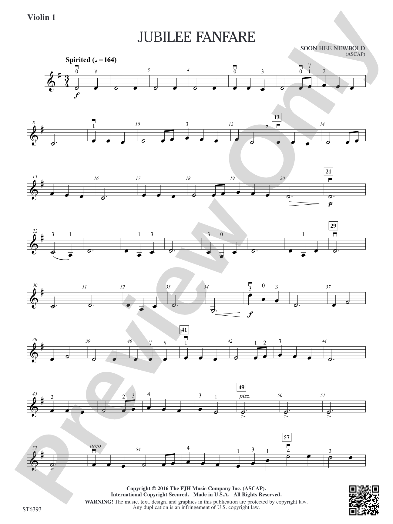 Jubilee Fanfare: Violin 1