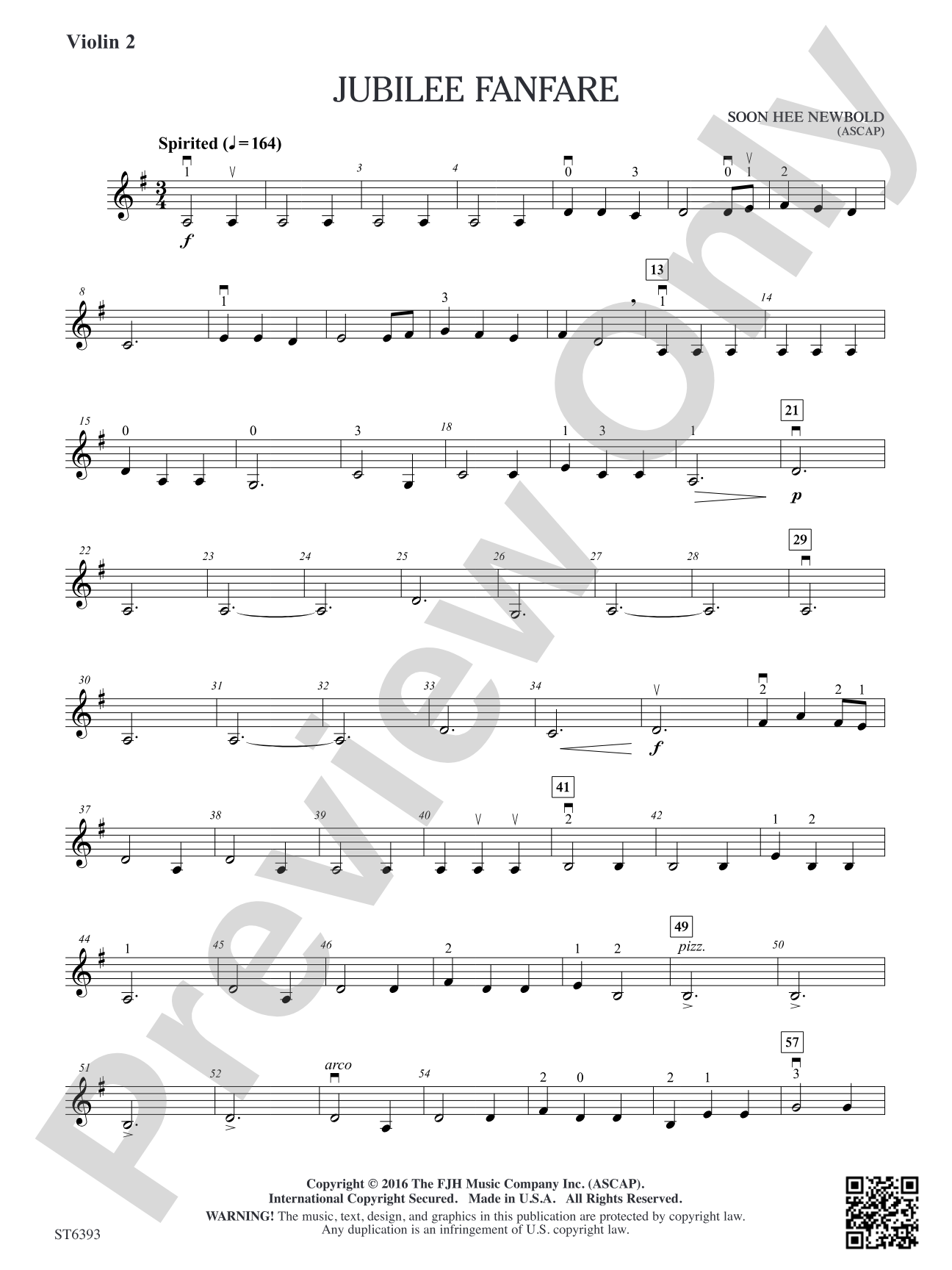 Jubilee Fanfare: Violin 2