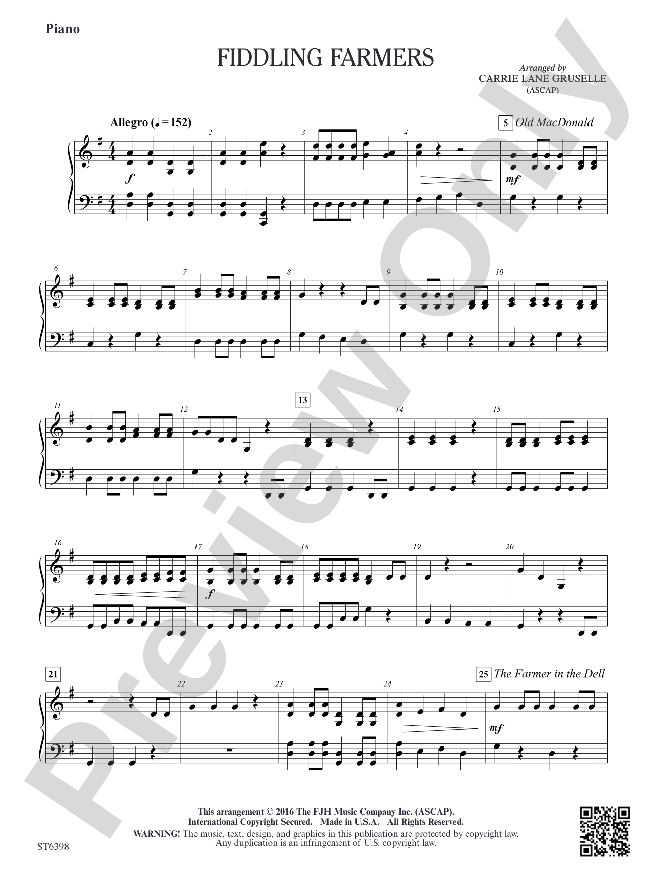 Fiddling Farmers: Piano
