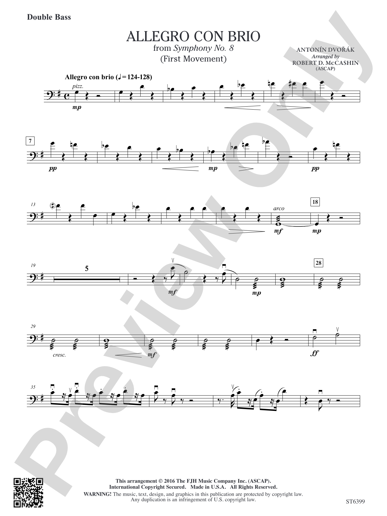 Allegro Con Brio from Symphony No. 8 (First Movement): Double Bass