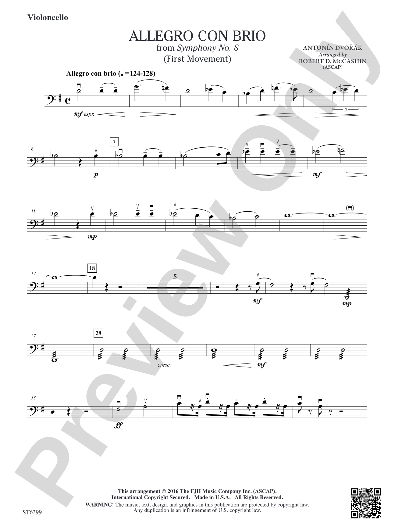 Allegro Con Brio from Symphony No. 8 (First Movement): Violoncello