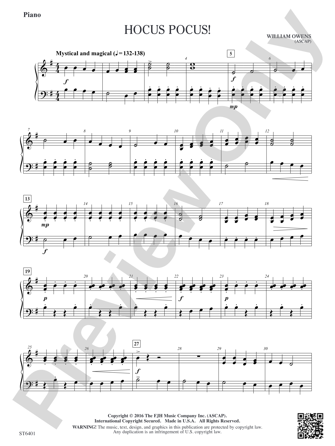 Hocus Pocus!: Piano