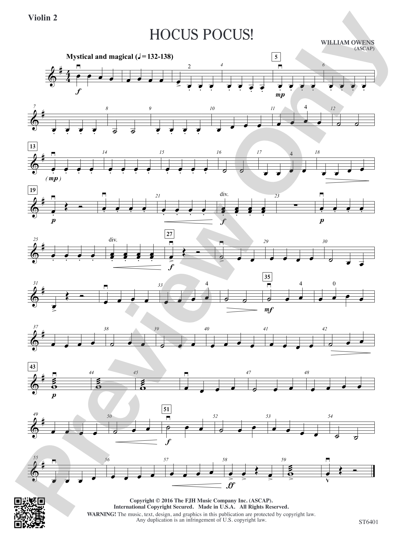 Hocus Pocus!: Violin 2 (Viola T.C.)