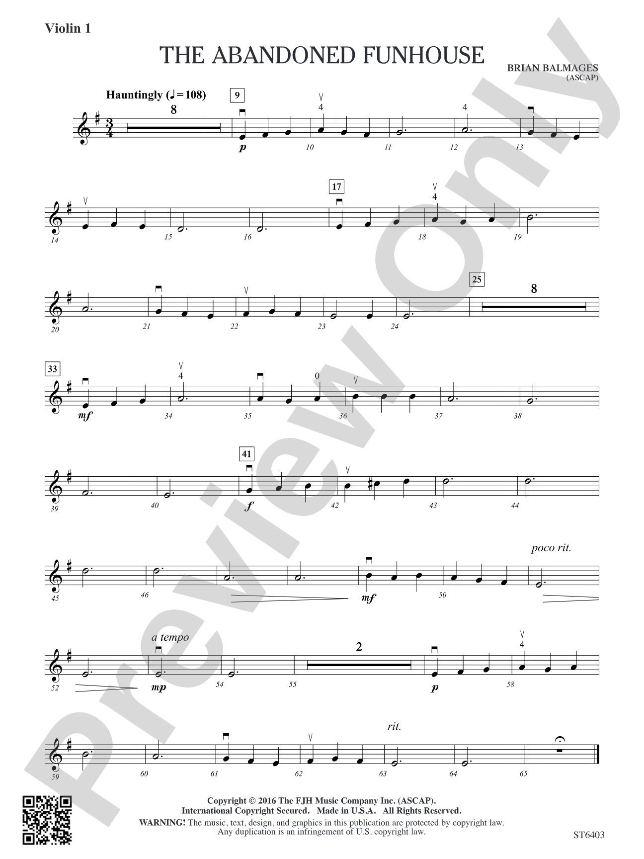 The Abandoned Funhouse: Violin 1