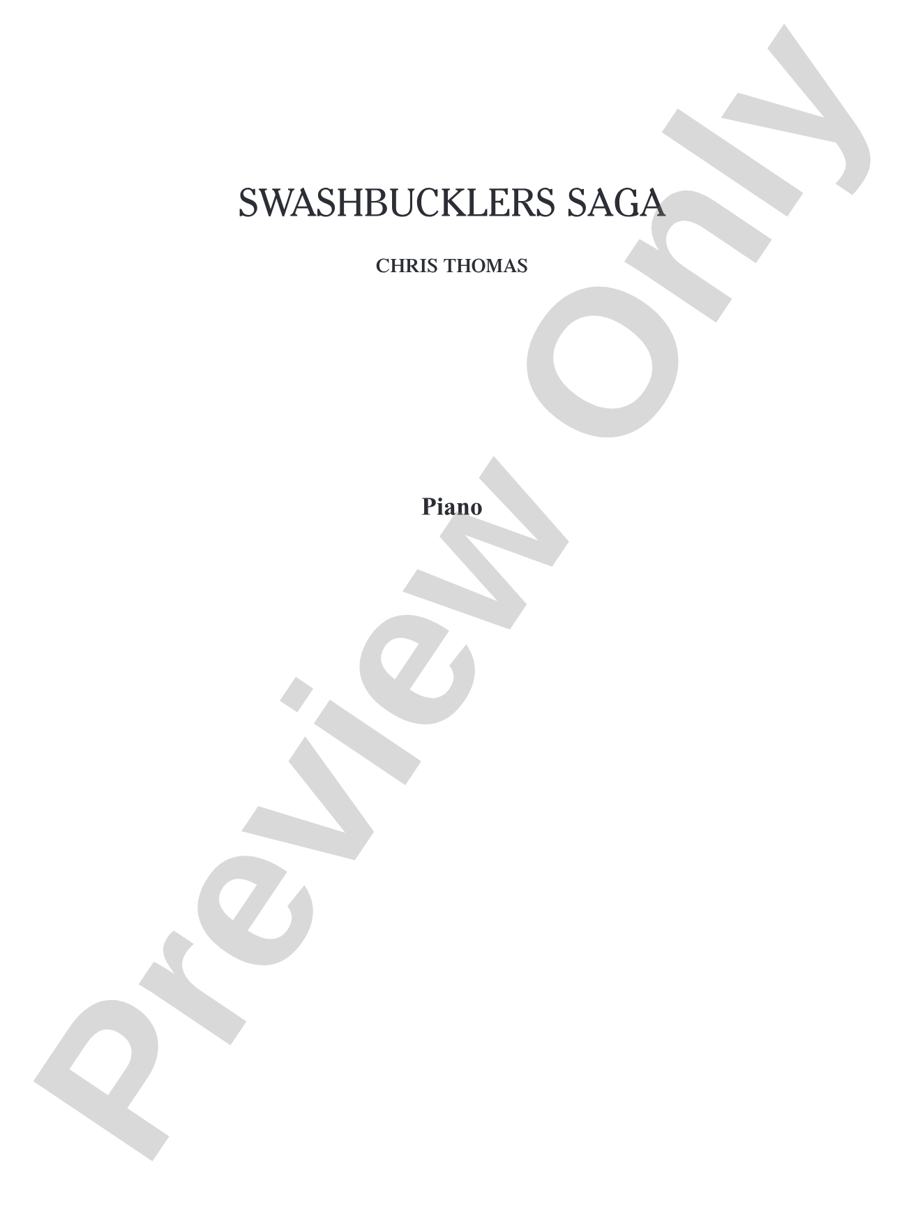 Swashbucklers Saga: Piano