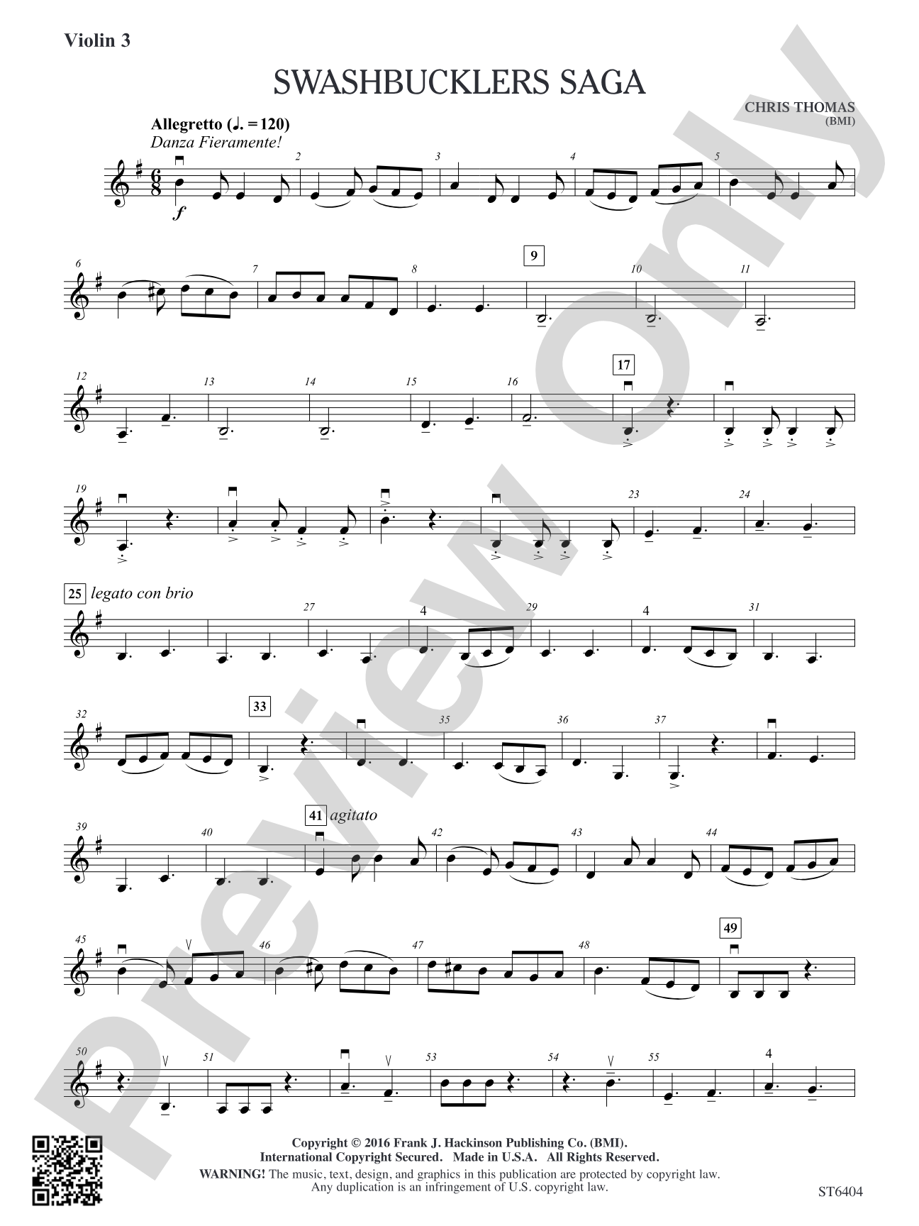 Swashbucklers Saga: Violin 3 (Viola T.C.)