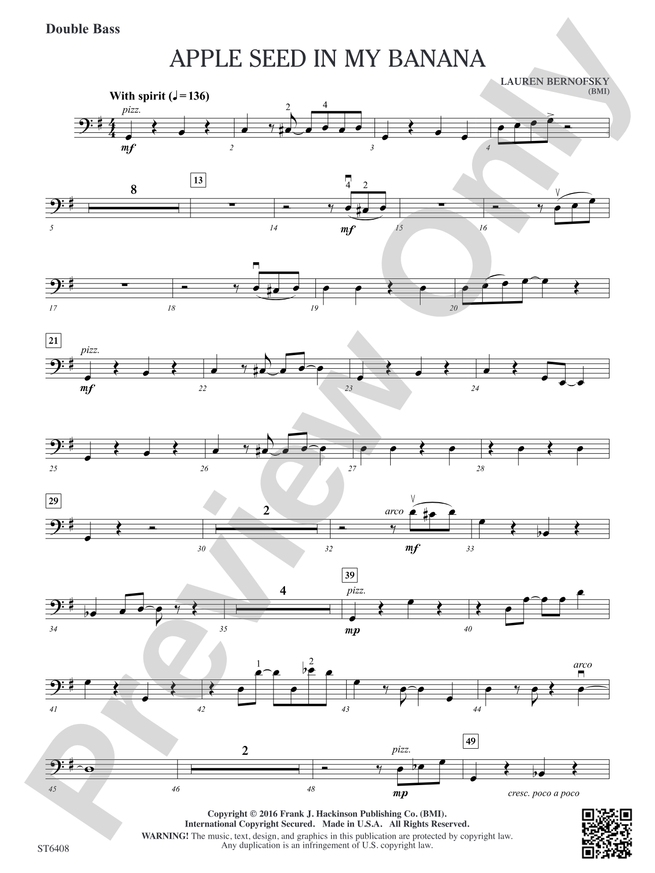 Apple Seed in My Banana: Double Bass