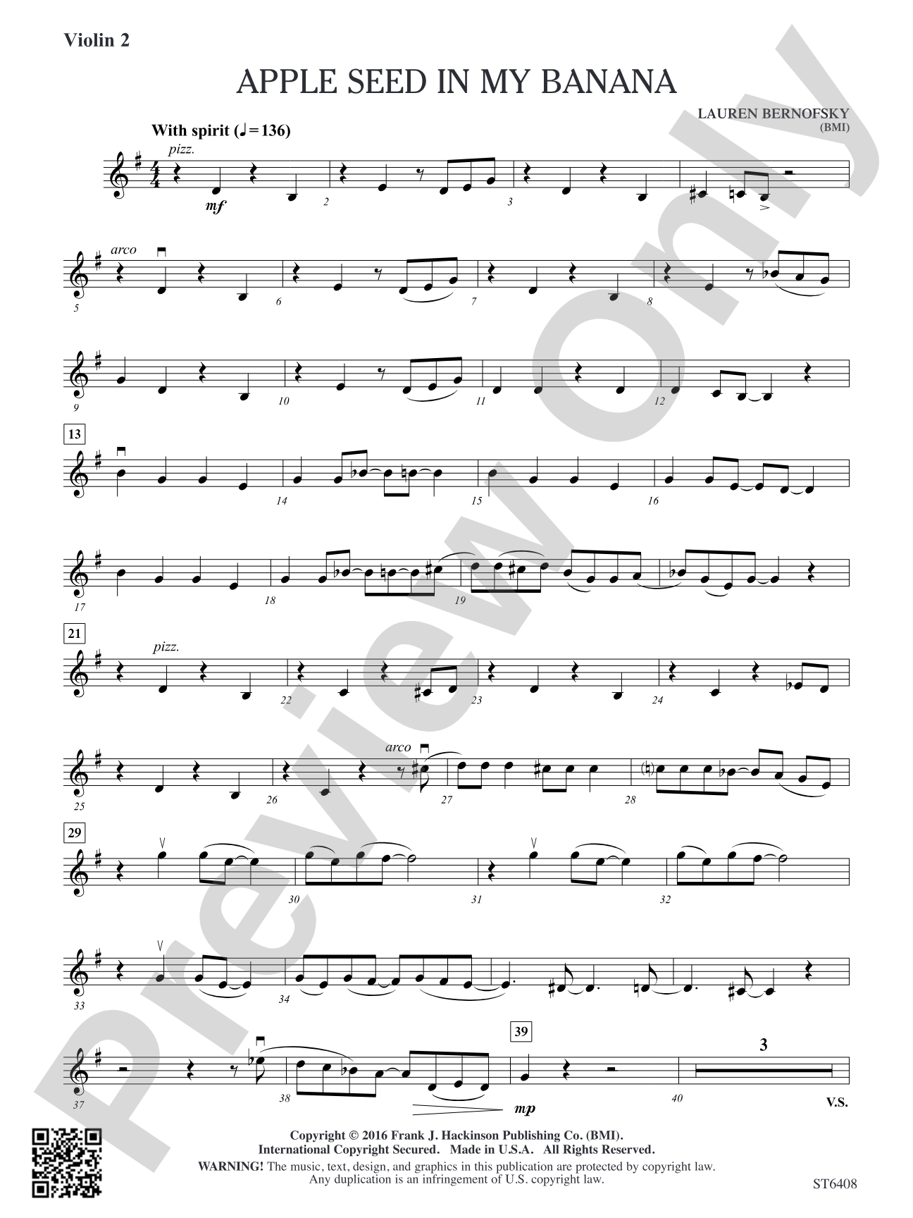 Apple Seed in My Banana: Violin 2