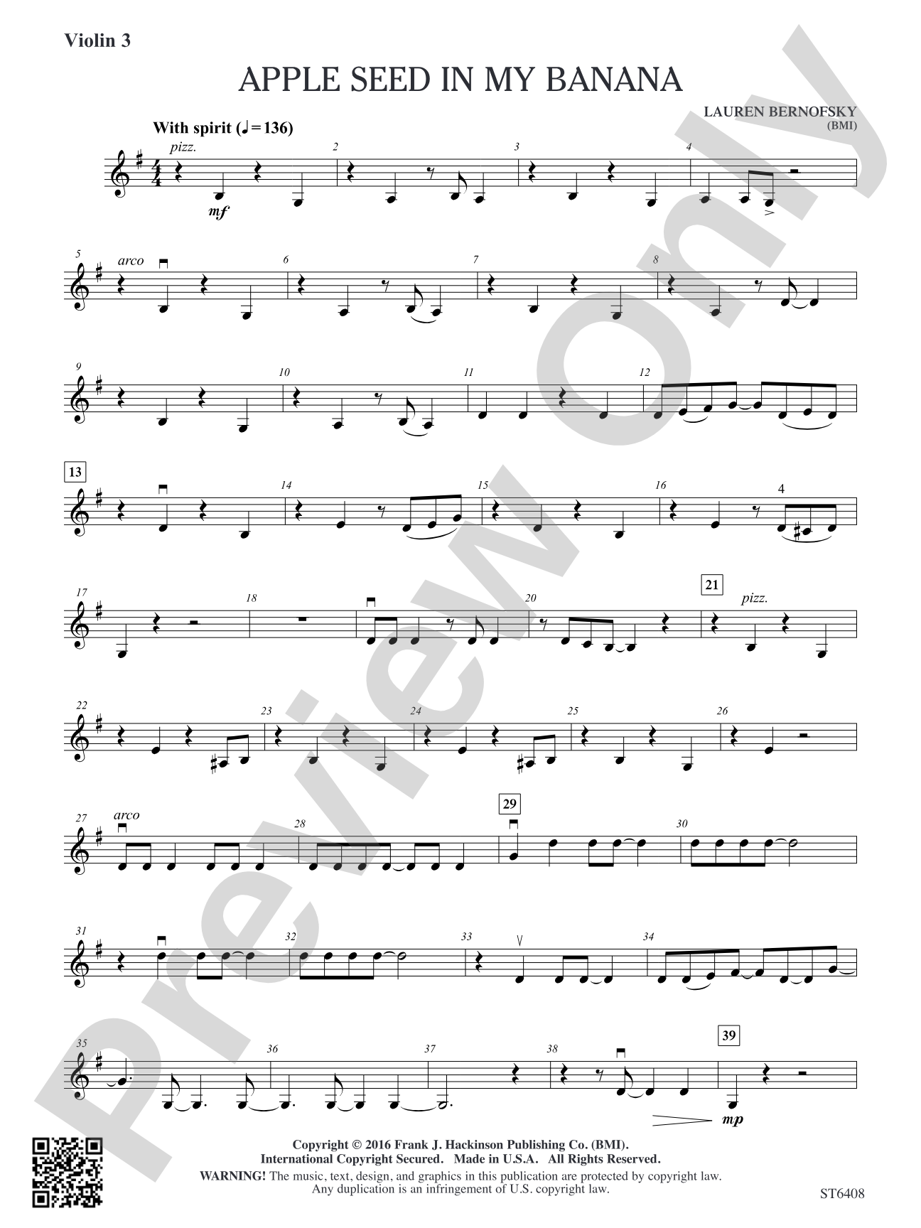 Apple Seed in My Banana: Violin 3 (Viola T.C.)