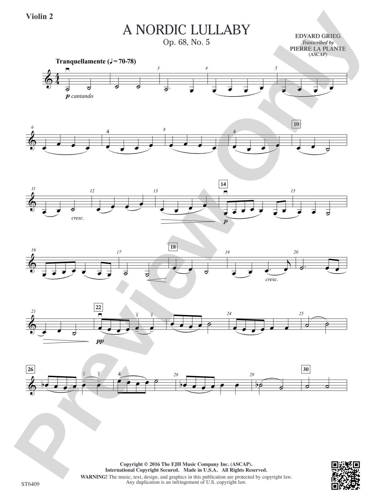 A Nordic Lullaby: Violin 2
