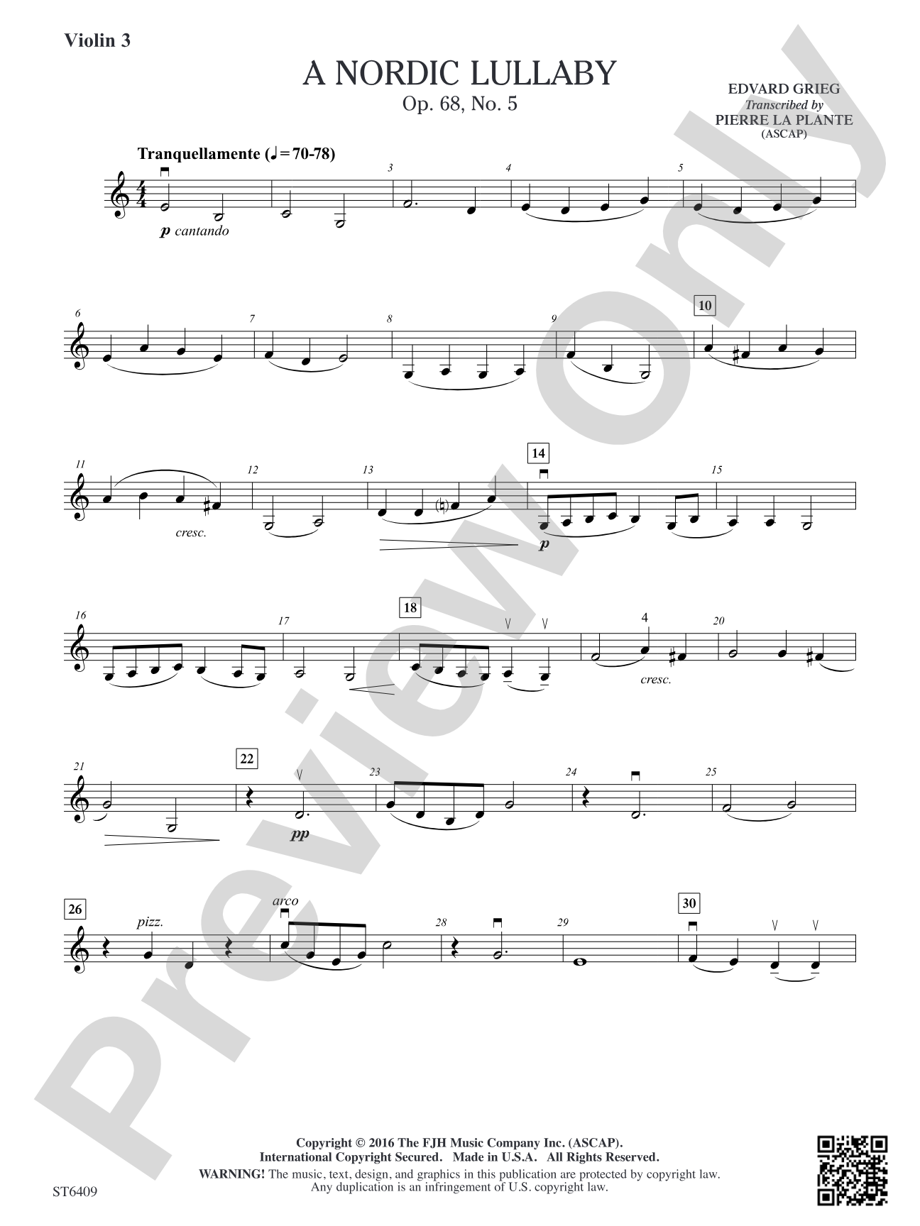 A Nordic Lullaby: Violin 3 (Viola T.C.)