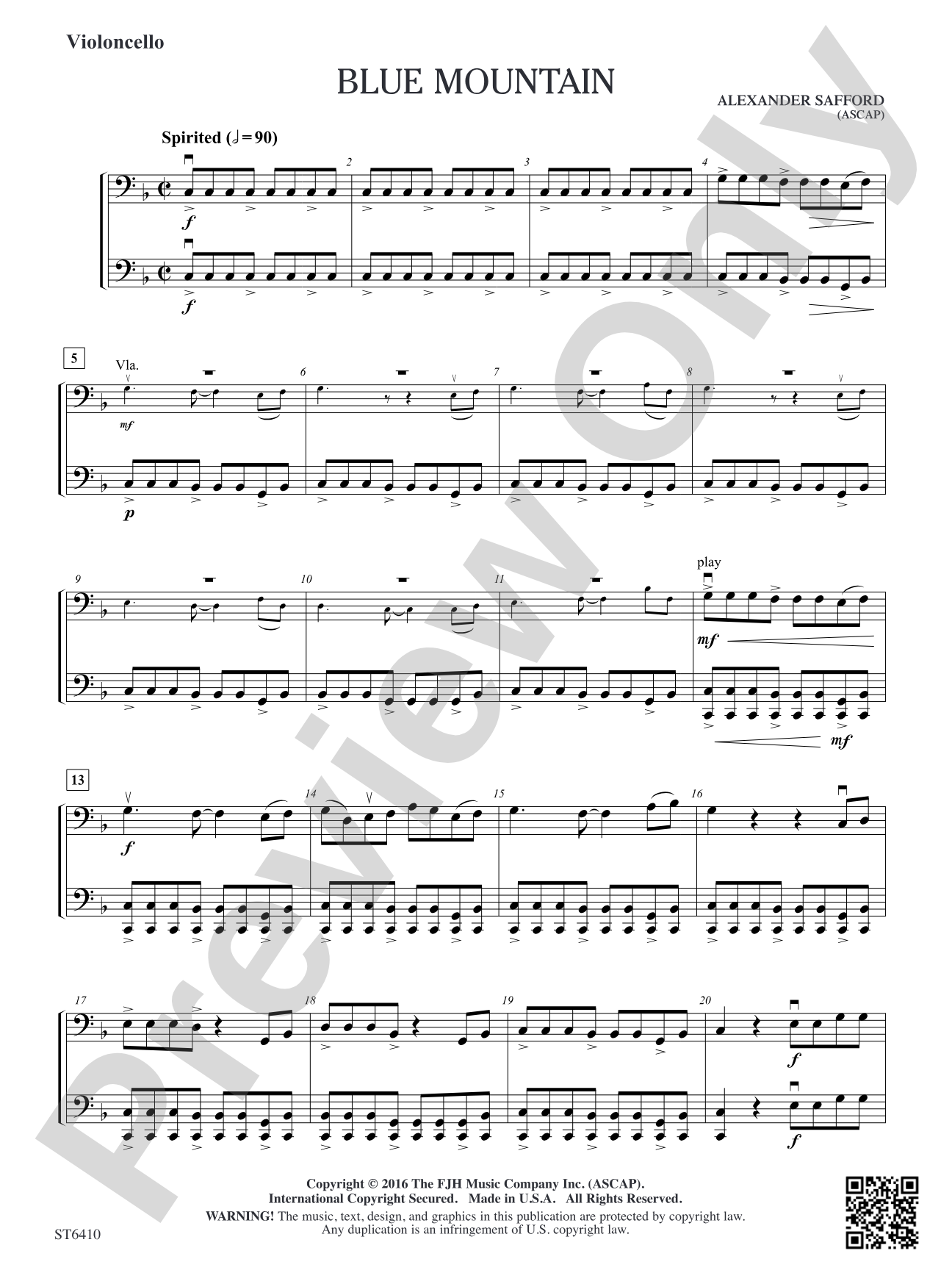Blue Mountain: Violoncello