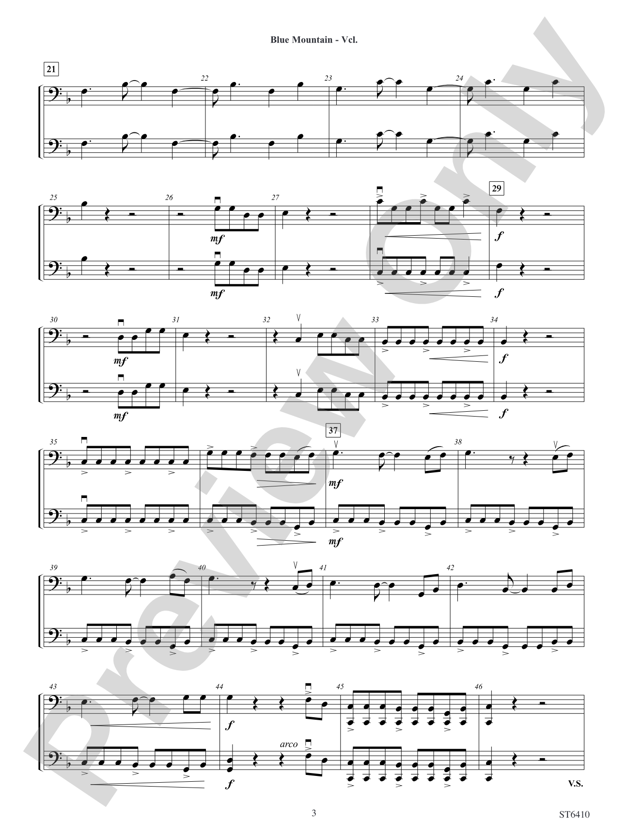Blue Mountain: Violoncello