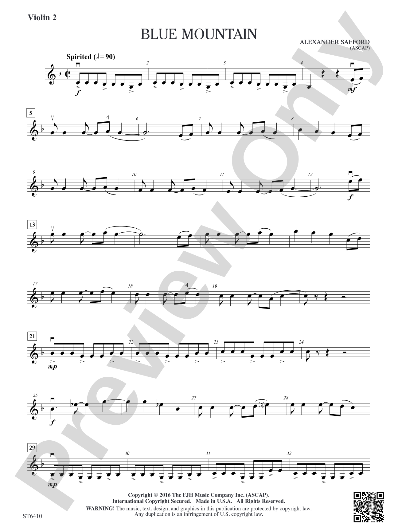 Blue Mountain: Violin 2