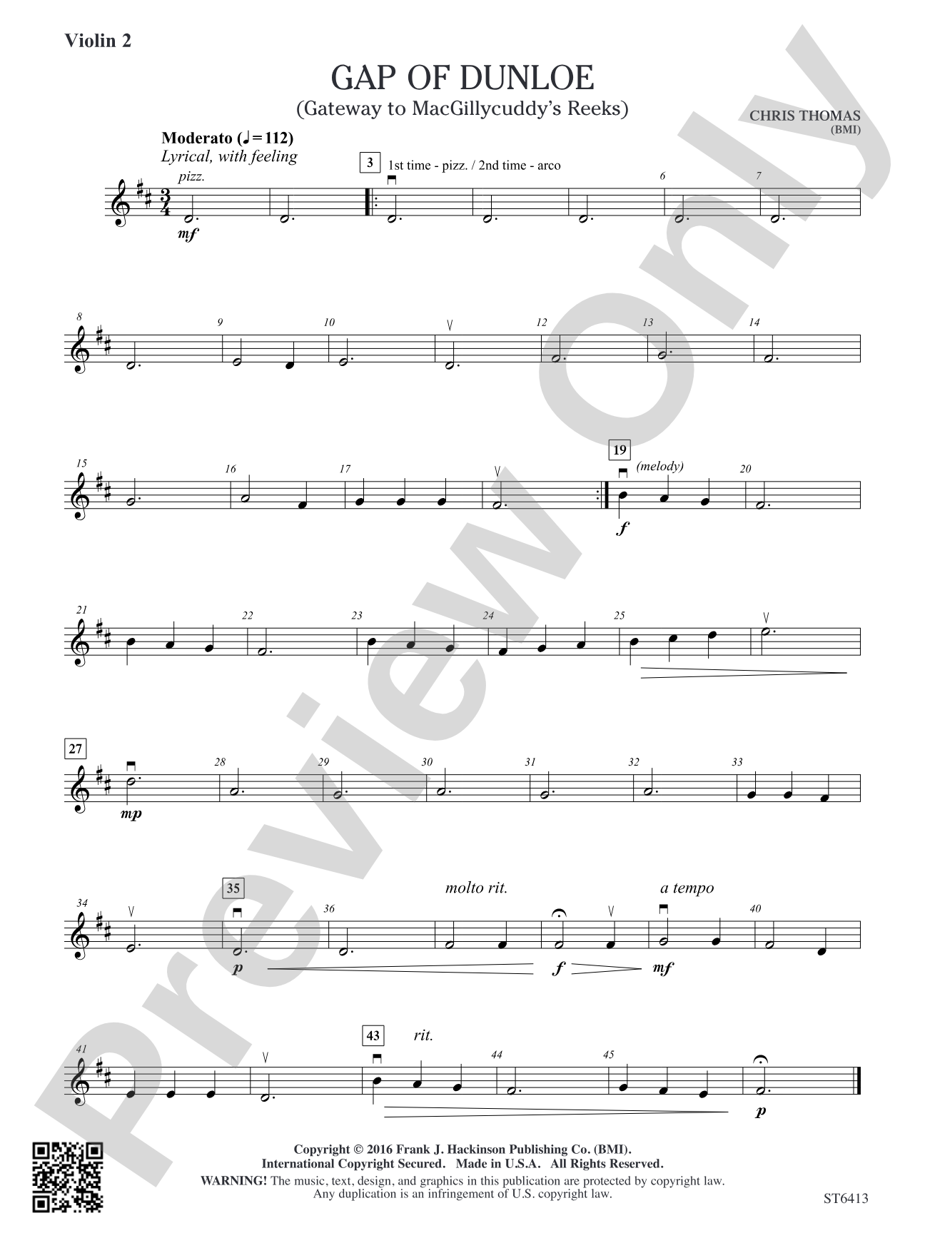 Gap of Dunloe: Violin 2