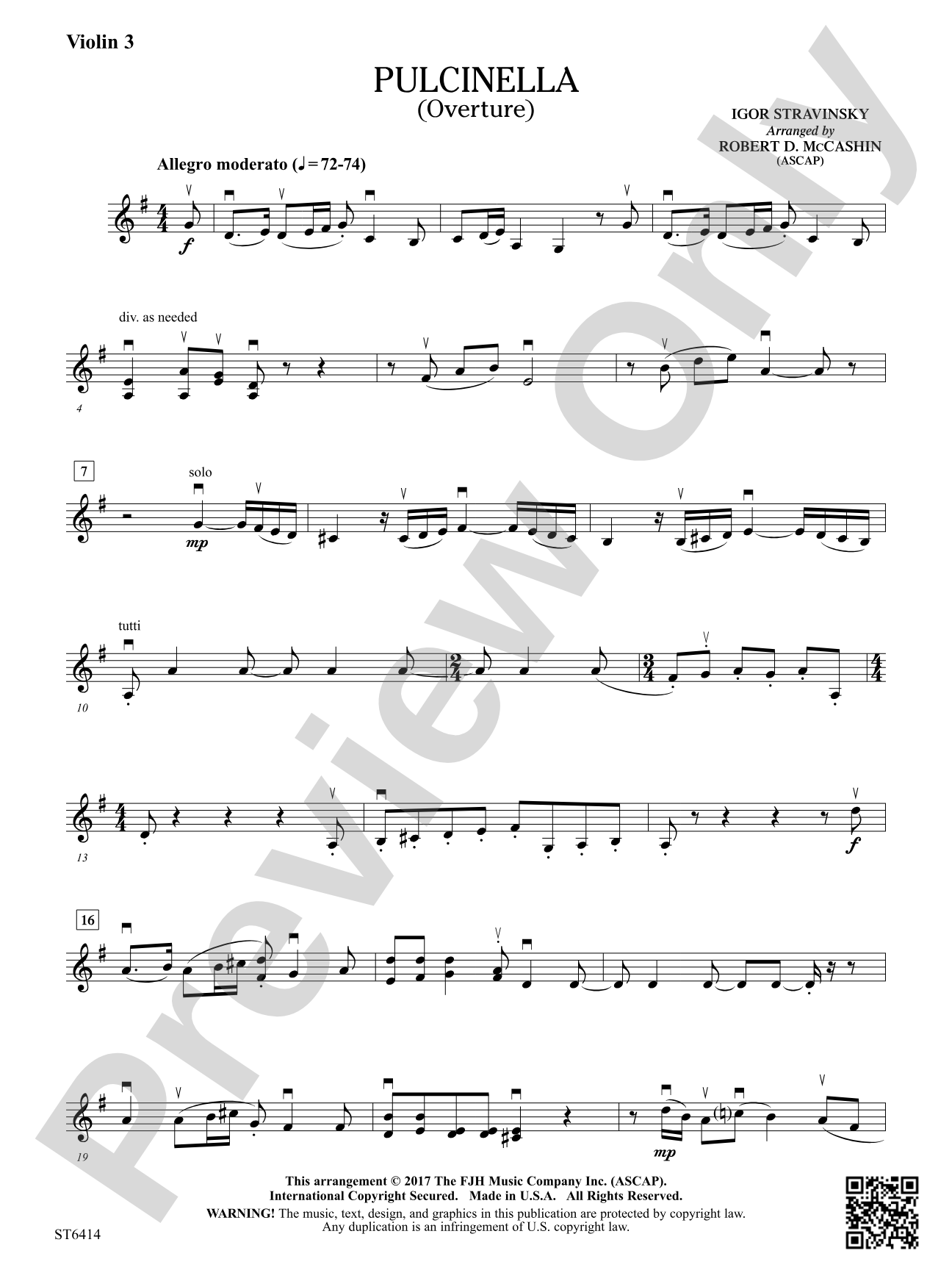 Puicinella: Violin 3 (Viola T.C.)