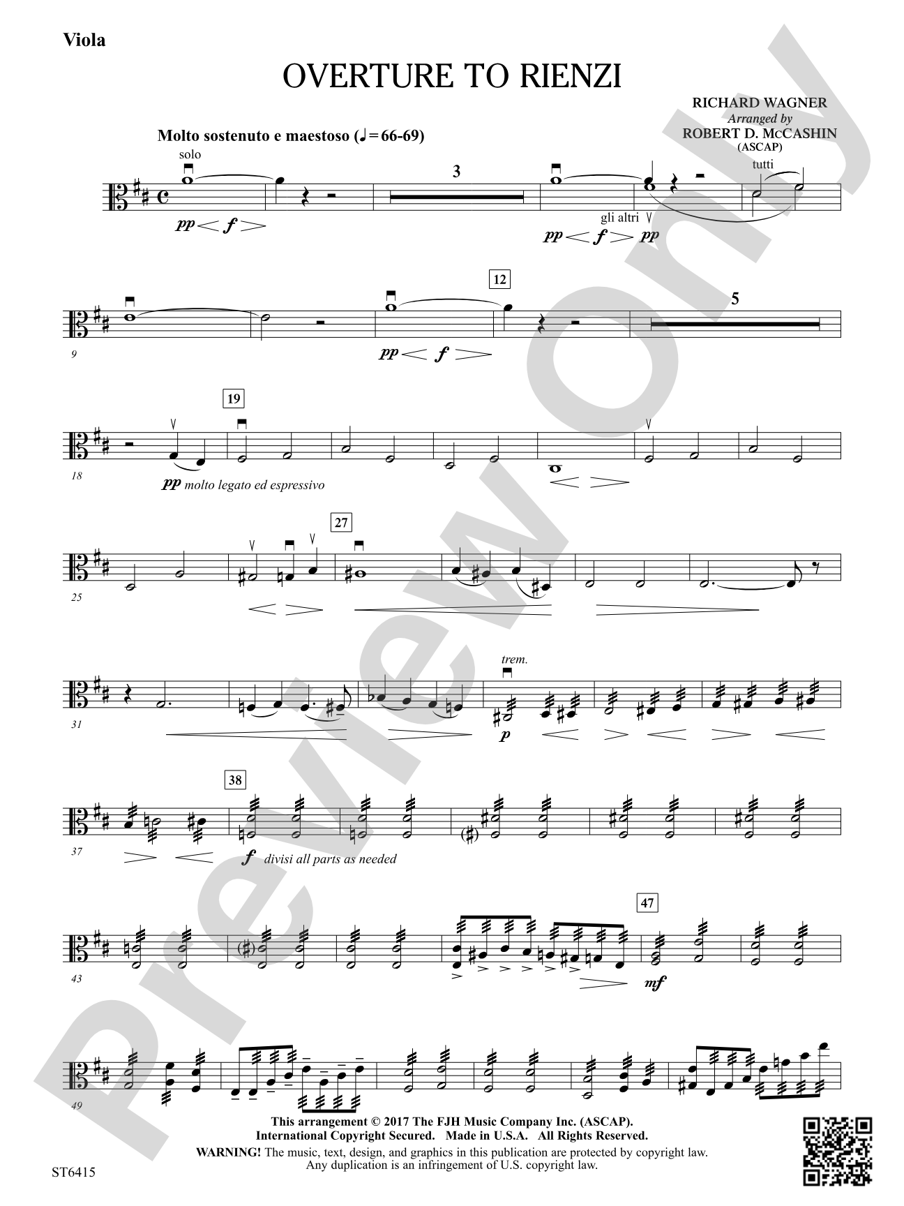 Overture to Rienzi: Viola