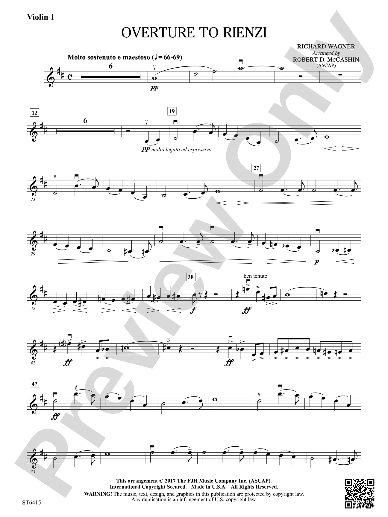 Overture to Rienzi: Violin 1