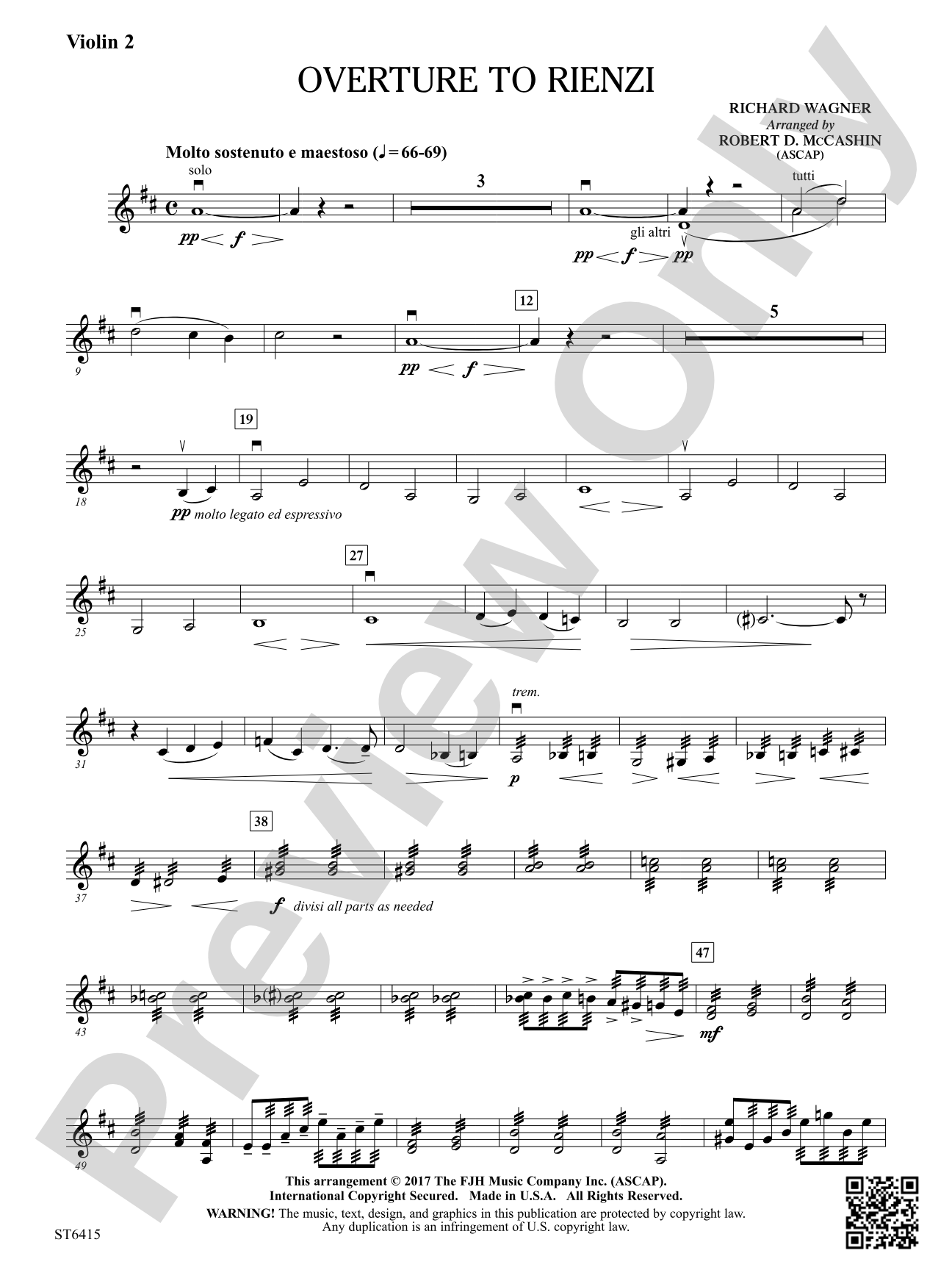 Overture to Rienzi: Violin 2