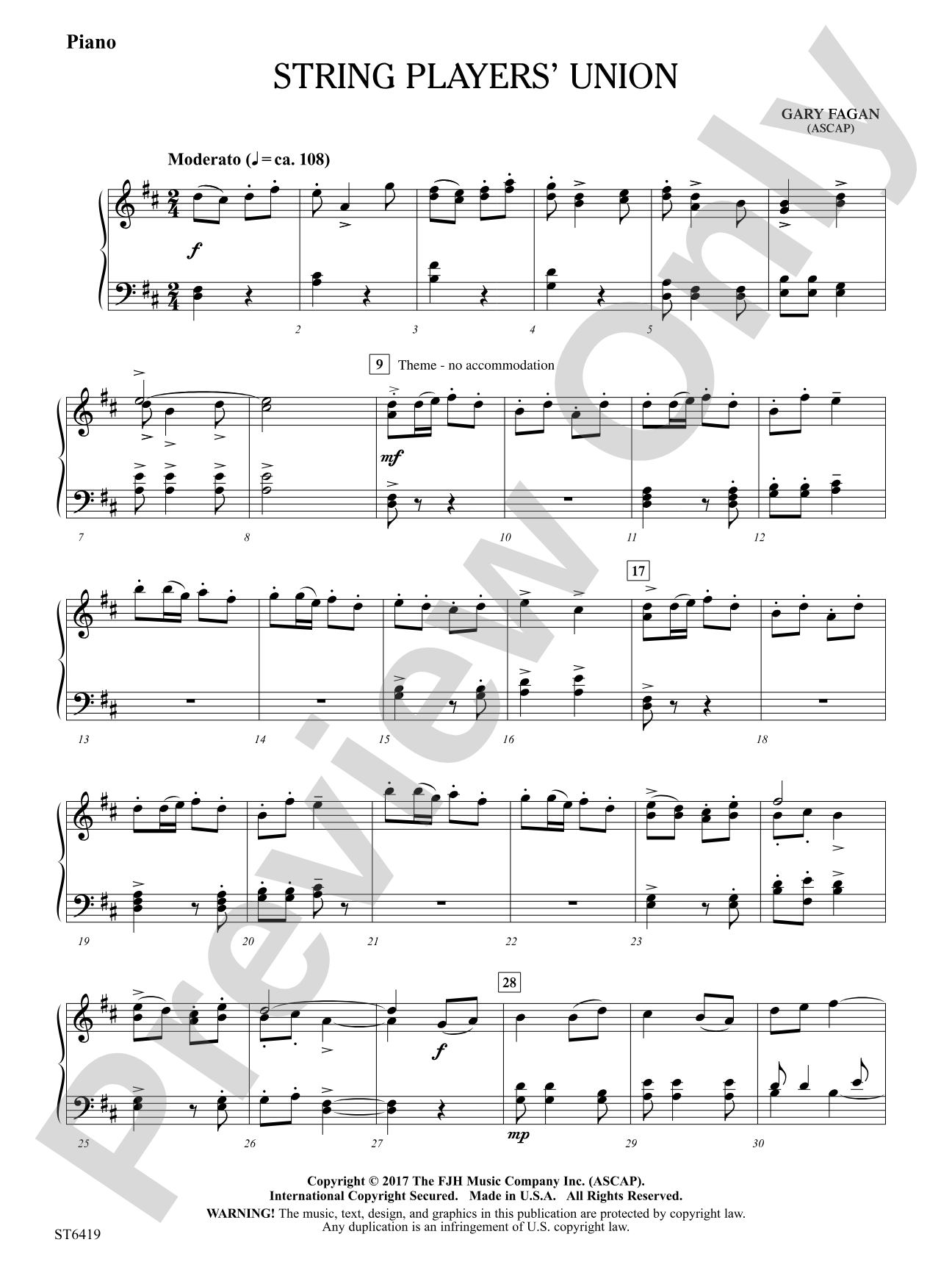 String Players' Union: Piano