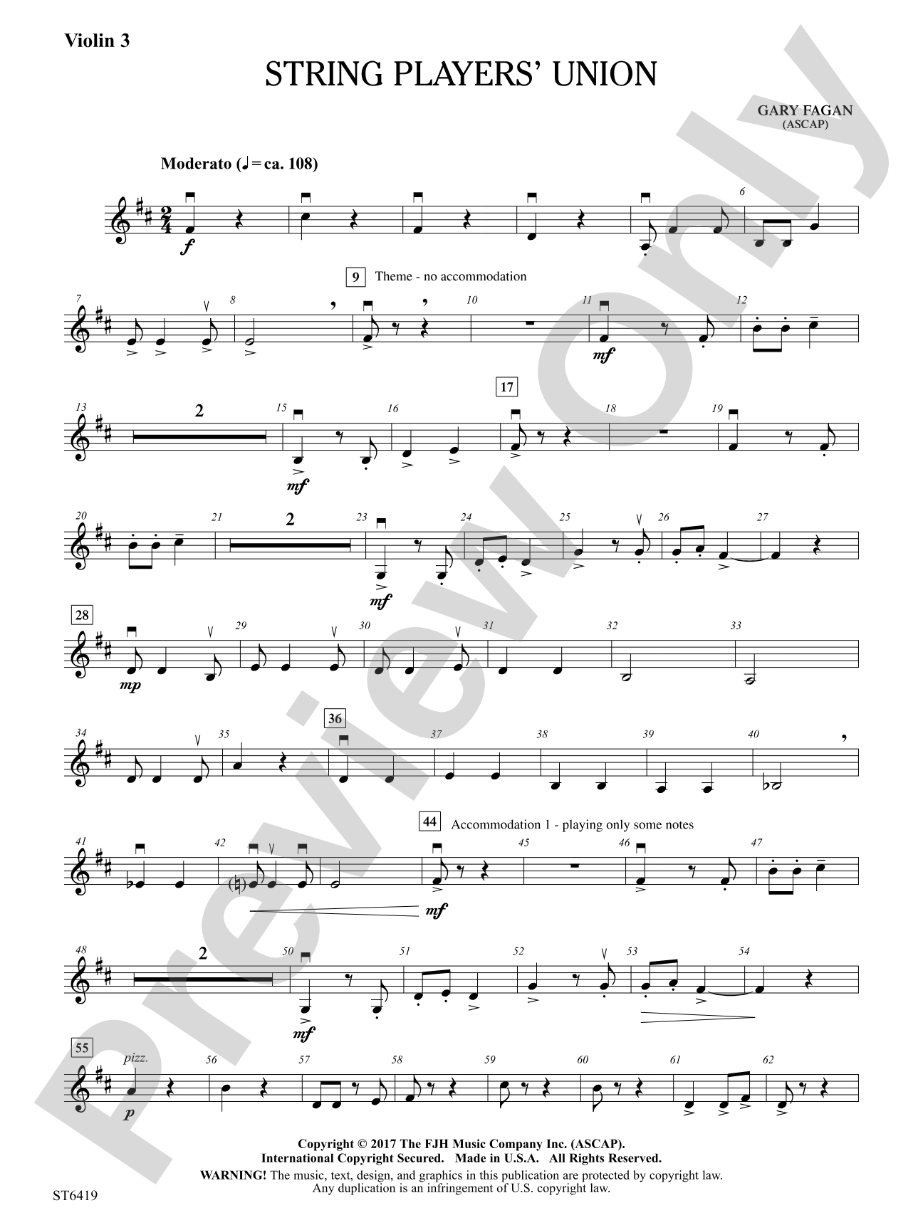 String Players' Union: Violin 3 (Viola T.C.)
